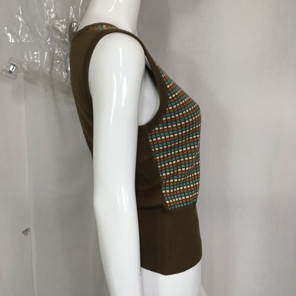 Vintage Y2K Original Penguin By Unsingwesr Knit Grangma Sweater Vest Brown L - Picture 4 of 8